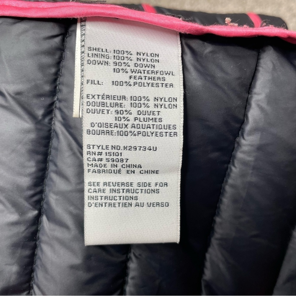 Kate Spade Packable Puffer Jacket Duck Down Feathers Black Pink Extra Small XS - Picture 10 of 13